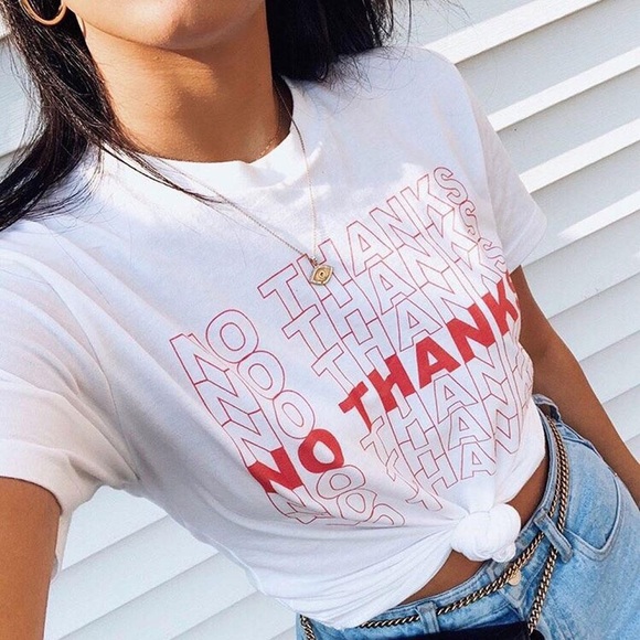 “No Thanks” T-shirt *never worn. Size Large - Picture 1 of 2